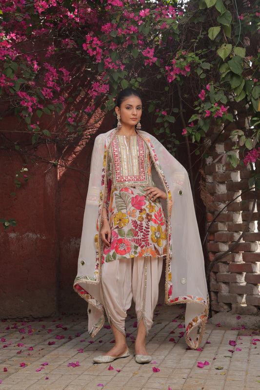 Inayat Tulip Dhoti - White