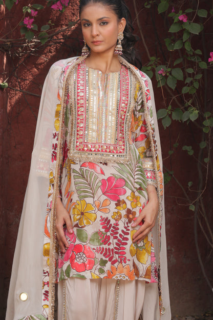 Inayat Tulip Dhoti - White
