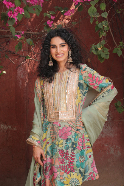 Inayat Tulip Dhoti - Green