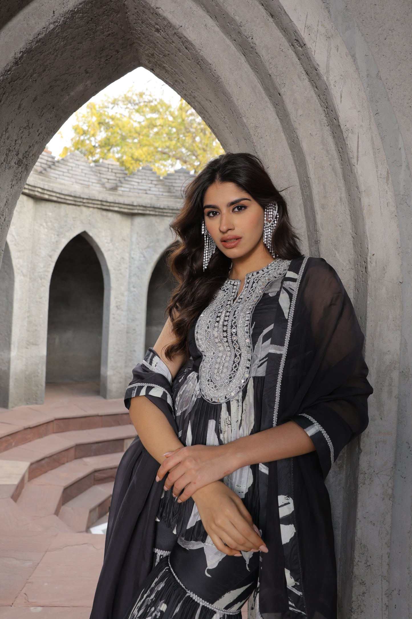 Daisy Peplum Sharara - Black