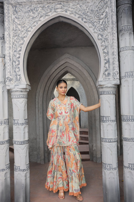 Inaaya Kaftan Sharara - Grey