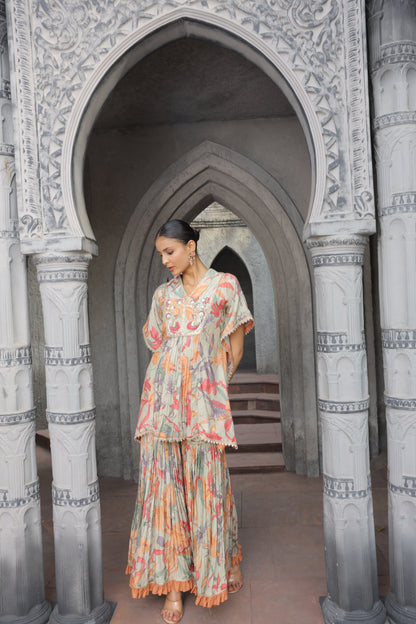 Inaaya Kaftan Sharara - Grey