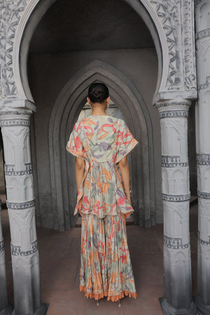 Inaaya Kaftan Sharara - Grey