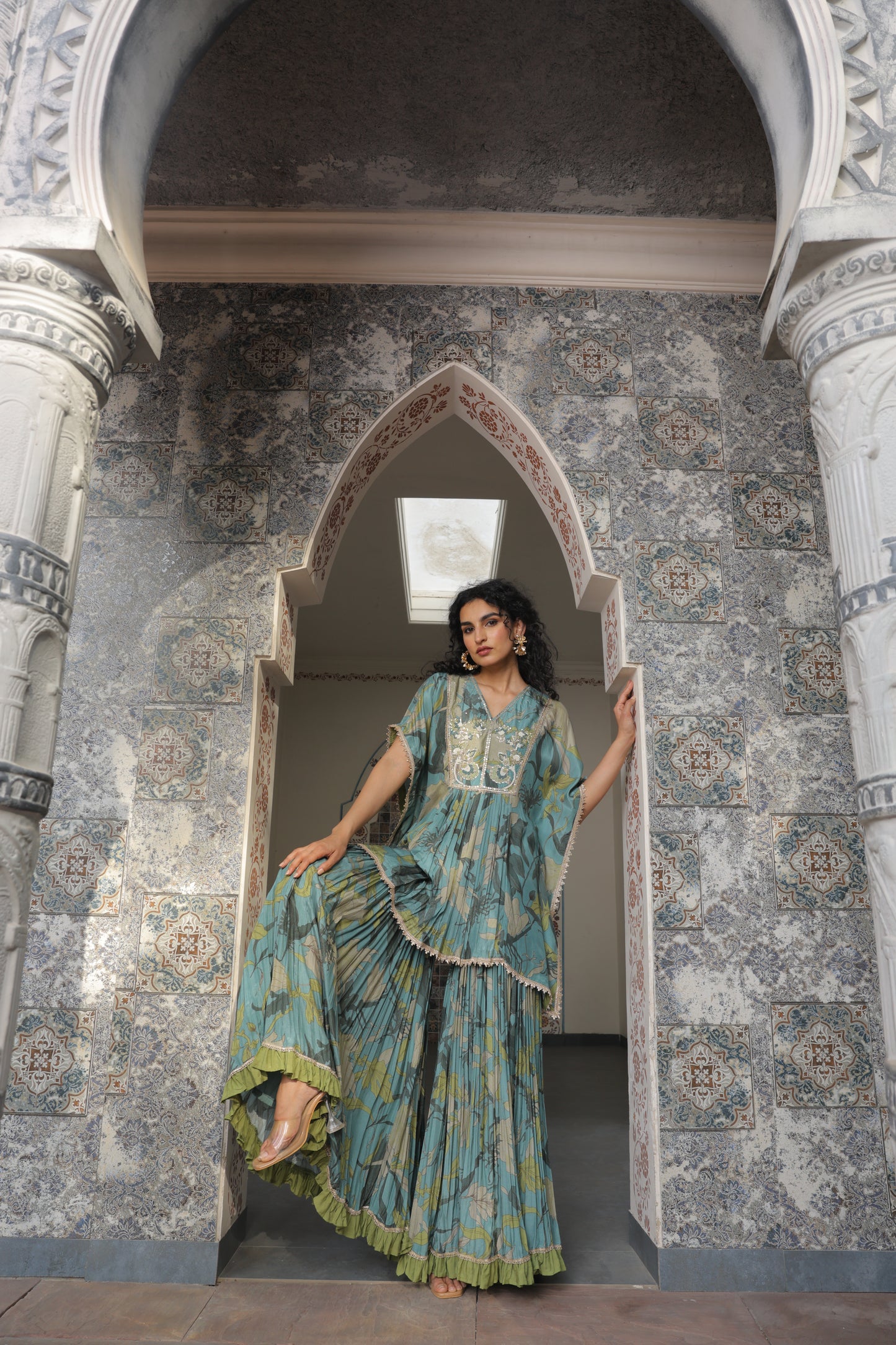 Inaaya Kaftan Sharara - Green