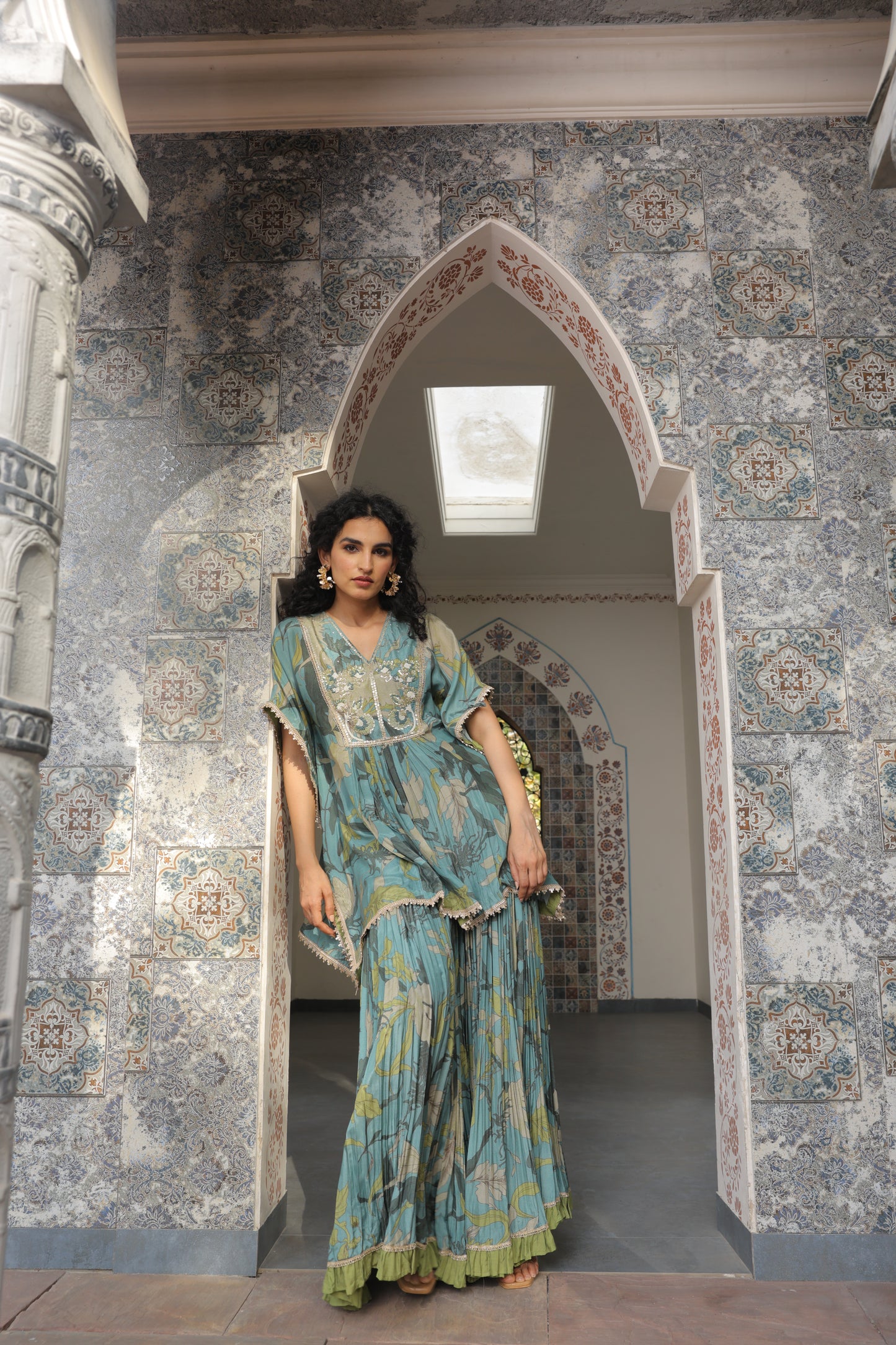 Inaaya Kaftan Sharara - Green