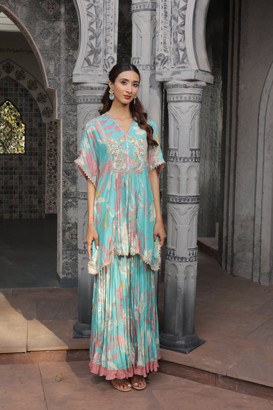 Inaaya Kaftan Sharara - Blue