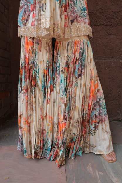 Reyna A-Line Sharara - White
