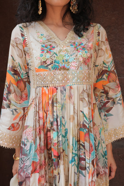 Reyna A-Line Sharara - White