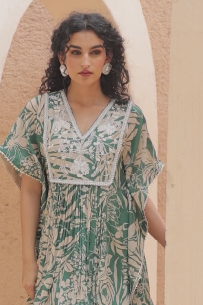 Aaina Kaftan Sharara - Green