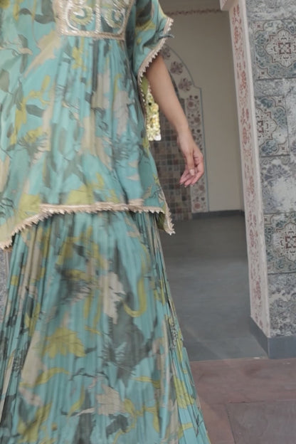 Inaaya Kaftan Sharara - Green
