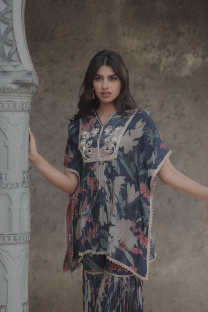 Inaaya Kaftan Sharara - Navy Blue