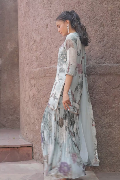Leher Sharara - Blue