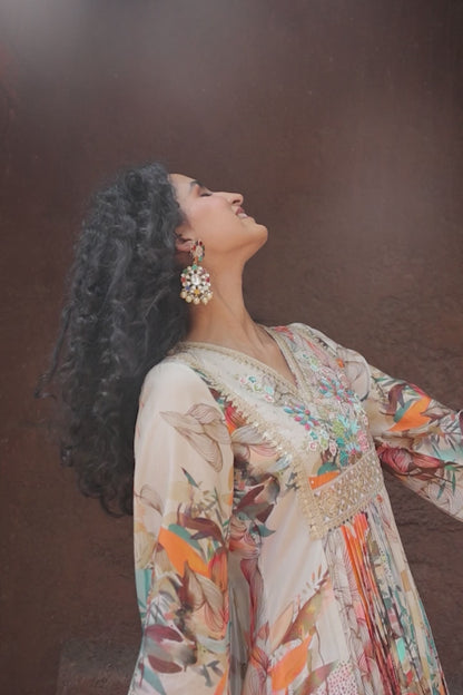 Reyna A-Line Sharara - White