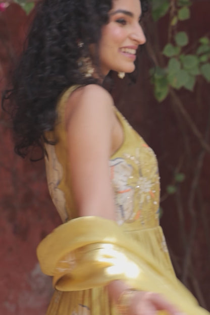 Sangria Peplum Sharara - Yellow