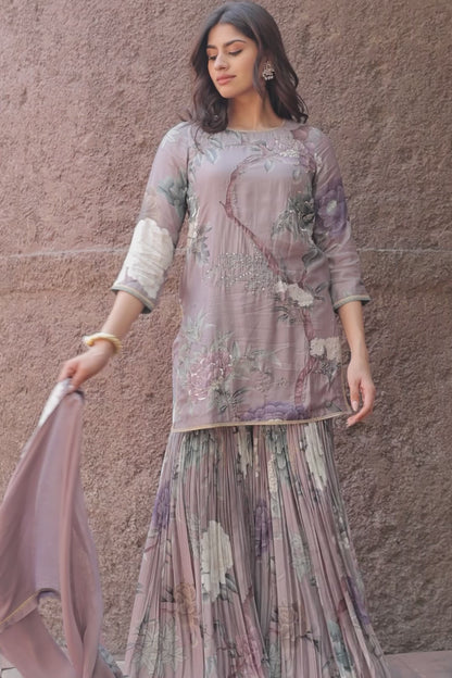 Leher Sharara - Purple