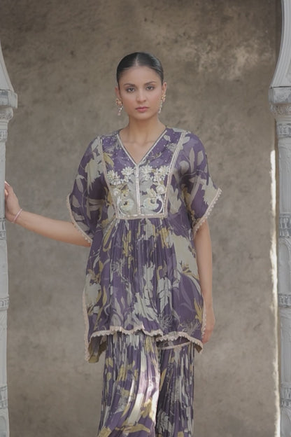 Inaaya Kaftan Sharara Purple